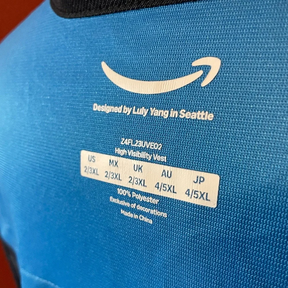 Amazon Flex High Visibility Reflective Safety Delivery Vest Designed Luly Yang‎